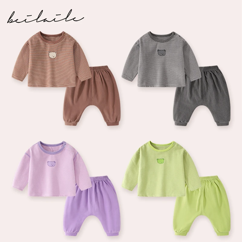 婴儿春秋宝宝长袖儿童休闲两件套男女童秋款小童D4 ZJ