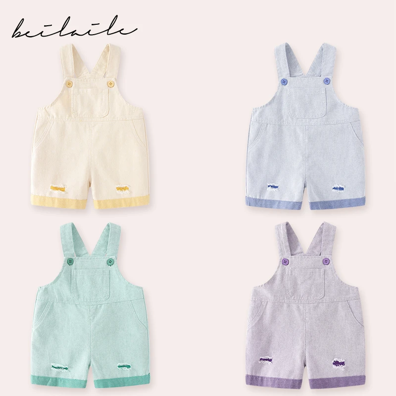 宝宝背带裤春秋女童牛仔裤秋季小婴儿吊带裤儿童童装男童裤子D11