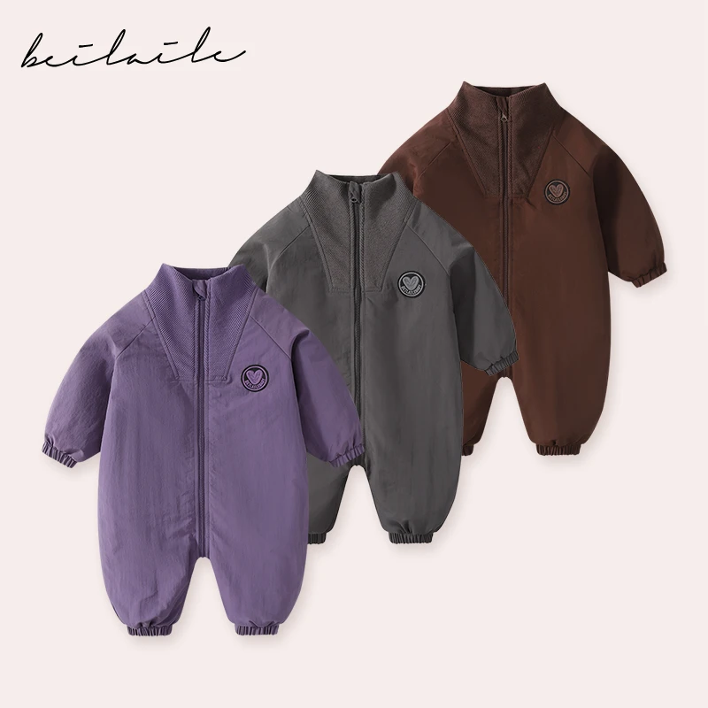【三防冲锋哈衣 小乐妈咪】婴儿连体衣宝宝哈衣爬服加绒休闲冬装J11