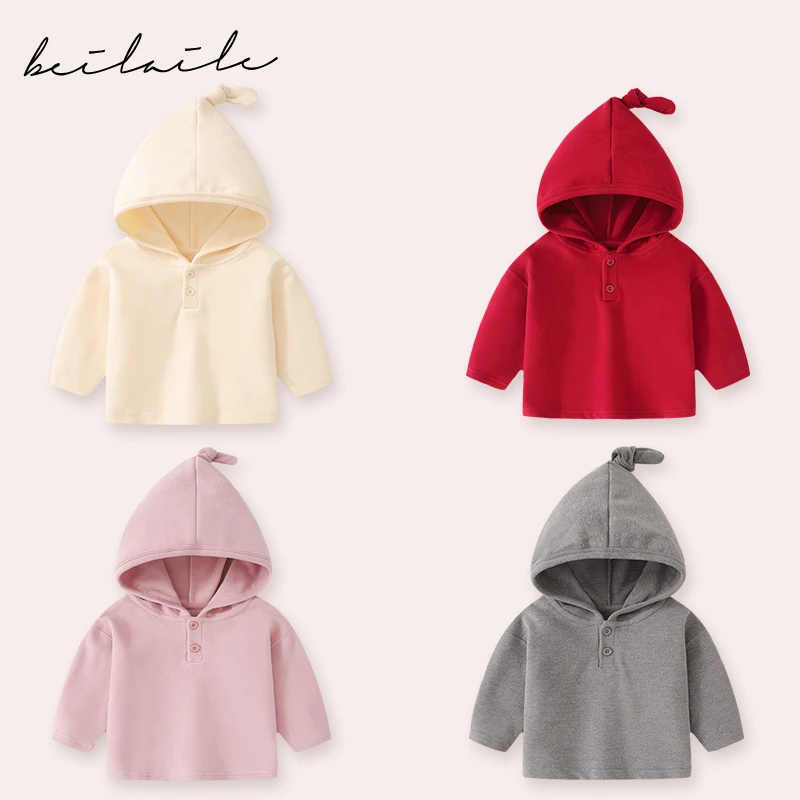 婴儿上衣秋冬儿童春秋装男宝宝巫师帽女童T恤帽衫韩版可爱萌外套