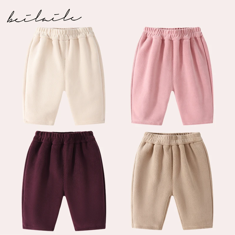 【柏莉绒萝卜裤 小乐妈咪】婴儿衣服柏莉绒长裤子秋冬加绒保暖i6