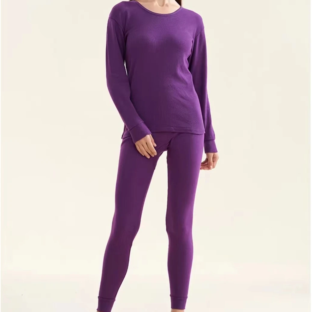 BB306 女士保暖套装 秋衣秋裤 无痕速暖内衣简约圆领亲肤修身舒适