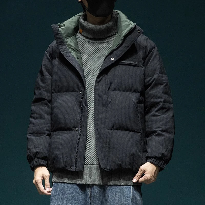 新国标肌理感立领羽绒服男短款宽松冬季潮流百搭鸭绒情侣羽绒外套