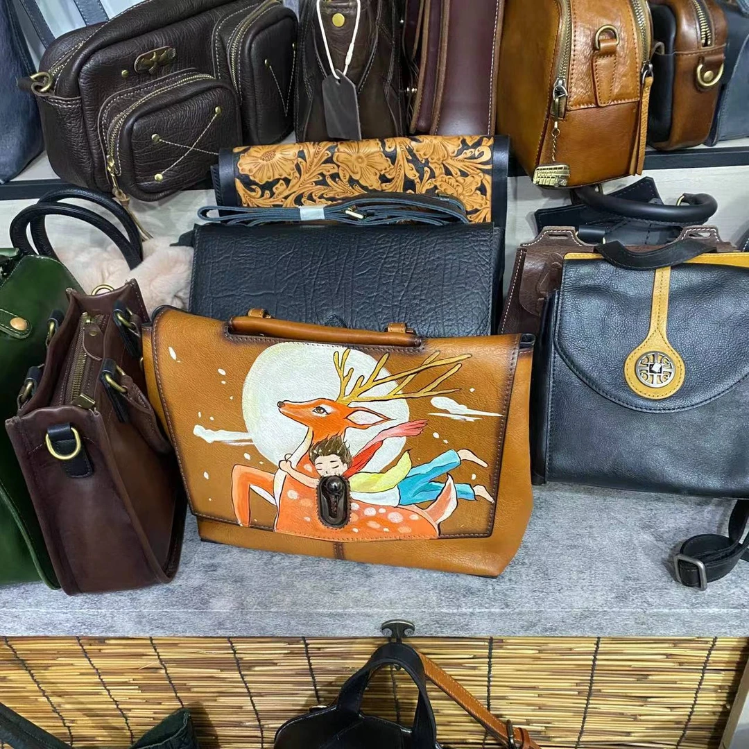 欠揍老弟头层牛皮单肩斜挎包LLLLLL