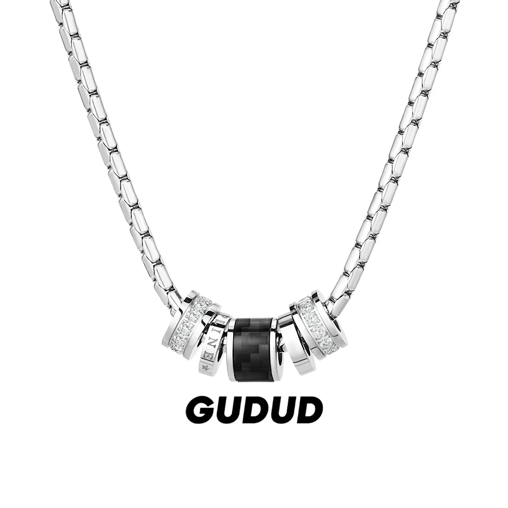 钛钢项链 小蛮腰转运珠项链男潮小众设计高级感轻奢长款毛衣吊坠