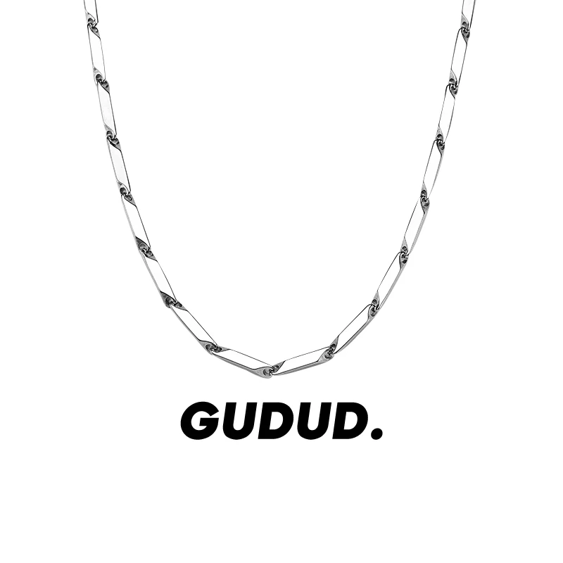 钛钢项链 时尚百搭菱形小众莫比乌斯瓜子链欧美轻奢男简约冷淡风