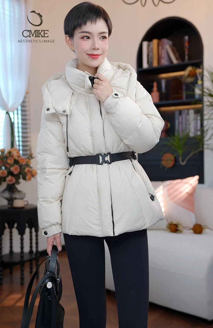 【橙蜜客】高端洋气鹅绒羽绒服 修身显瘦休闲女士中长款2454Y001012