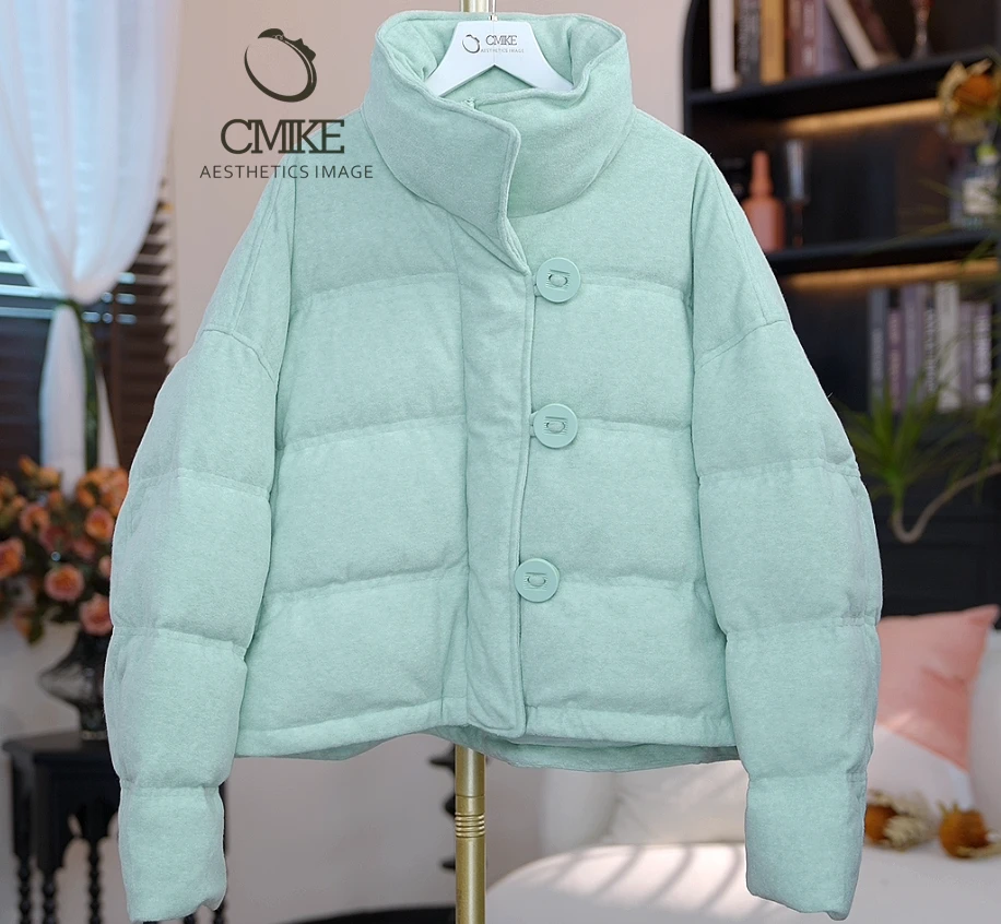 【橙蜜客】简约时尚韩版鸭绒羽绒服 索罗娜人棉保暖短款2454Y001073