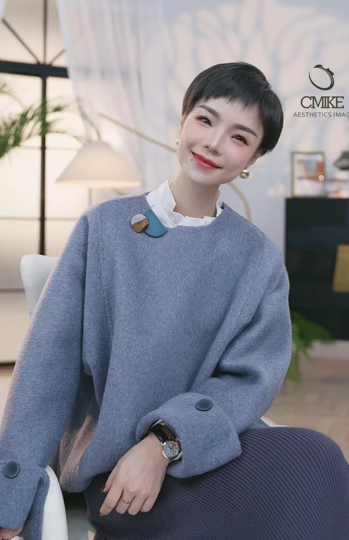 【橙蜜客】设计师款 冬季套头双面手工缝制大衣 2353W000713