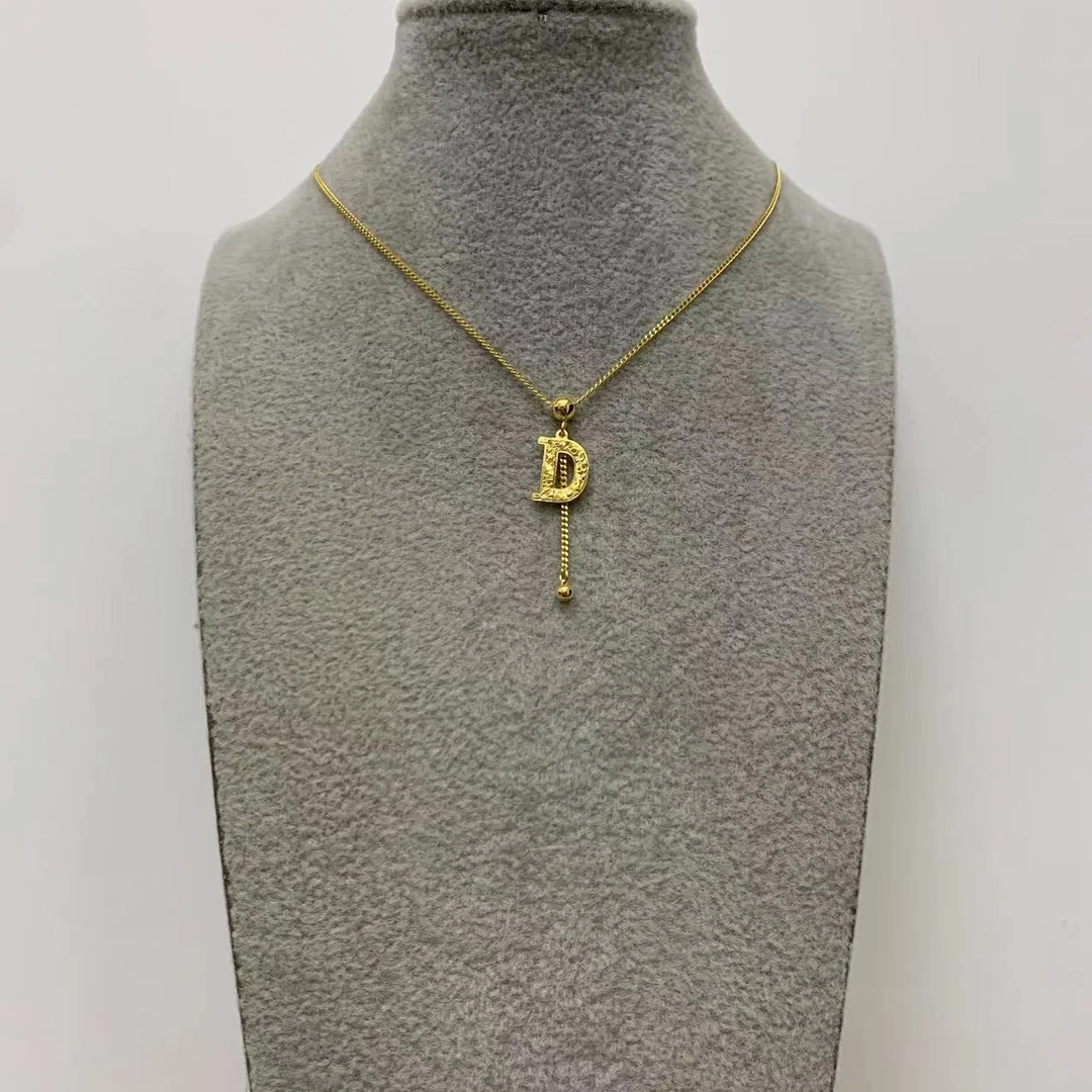足金999精品5G碎碎冰D字母流苏款精致时尚套链