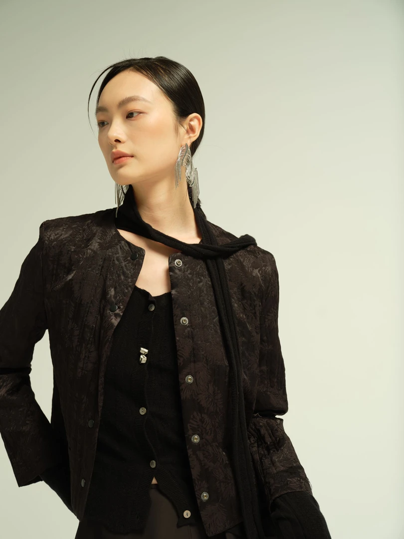 ZHANG&YG 【阑夜】提花圆领小香风轻薄鹅绒服 6006