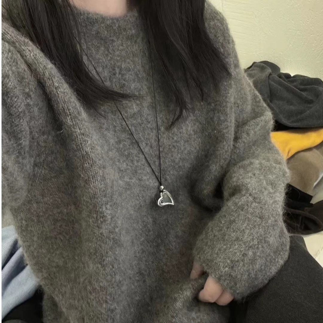 ZHANG&B1 韩国圆领百搭休闲保暖毛衣 3058