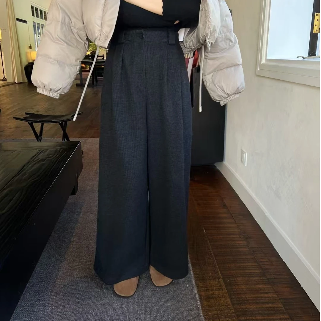 ZHANG&OOVE 休闲百搭显瘦高腰宽松直筒裤 20458