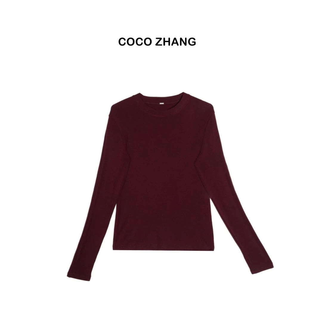 COCO ZHANG SY 纯色净版正肩撞色长袖T恤 10455 Hi Fortune