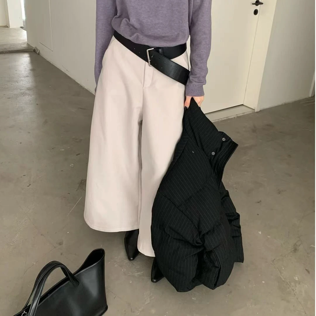 ZHANG&BR 韩系百搭高腰显瘦简约休闲直筒裤 5277