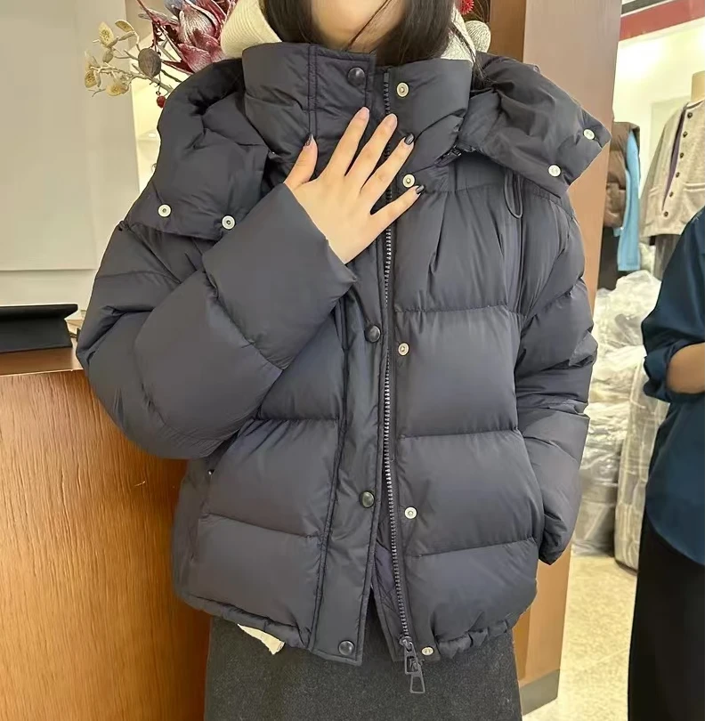 ZHANG&U1 ”90白鹅绒“连帽宽松时尚极简羽绒服 38161