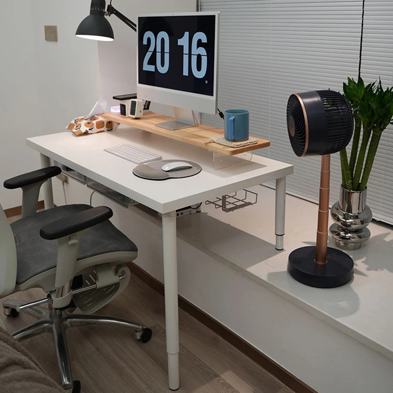 飘窗桌子书桌小户型可移动高低脚学习桌半搭飘窗一体定制飘窗书桌