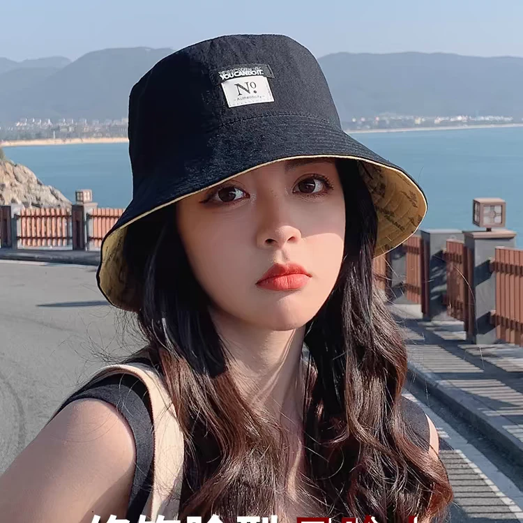渔夫帽女款夏季韩版潮防晒防紫外线遮阳帽春秋百搭日系双面盆帽子