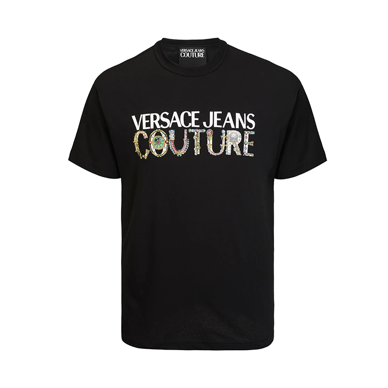全新未使用 Versace/范思哲 男士夏季字母短袖潮流圆领T恤99250