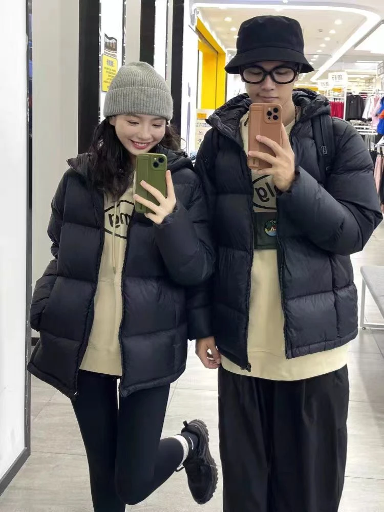 冬季男女同款情侣连帽厚款羽绒服