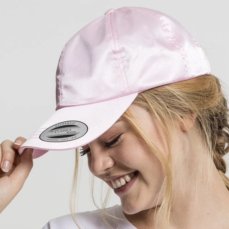 FLEXFIT 鸭舌帽女ins潮夏季防晒棒球帽绸缎光面质感韩版时尚帽子