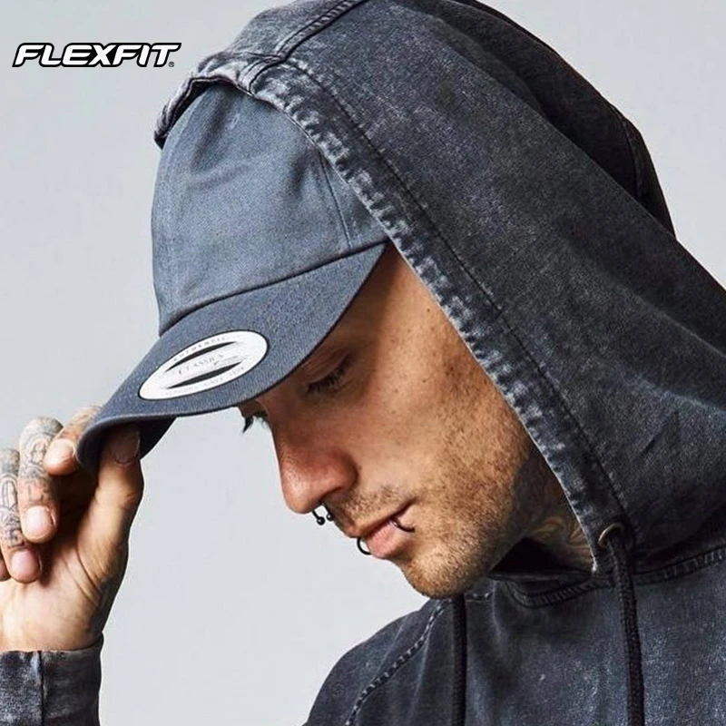 FLEXFIT进口棒球帽男女弯檐遮阳鸭舌帽ins潮牌夏季防晒帽子男款