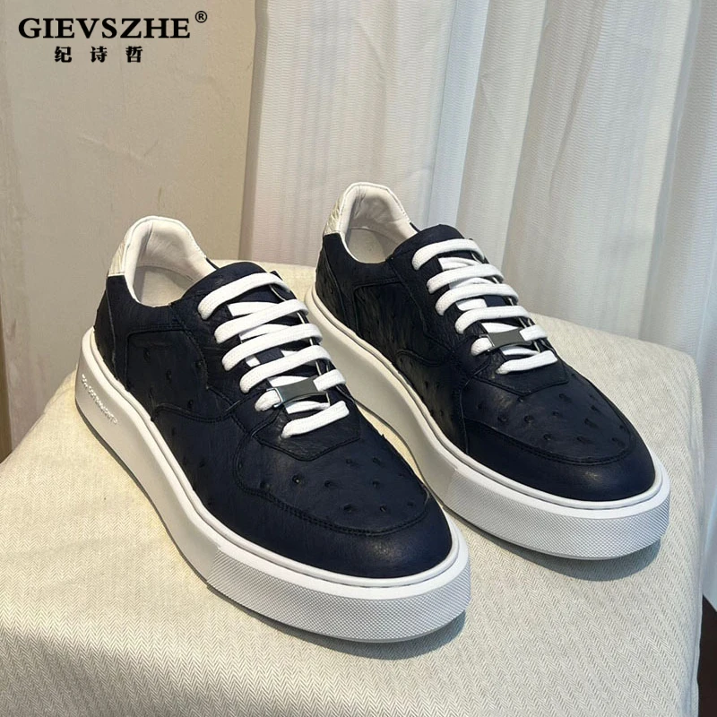 GIEVSZHE/纪诗哲男士高档手工板鞋休闲鞋男款鞋子时尚百搭潮流鞋
