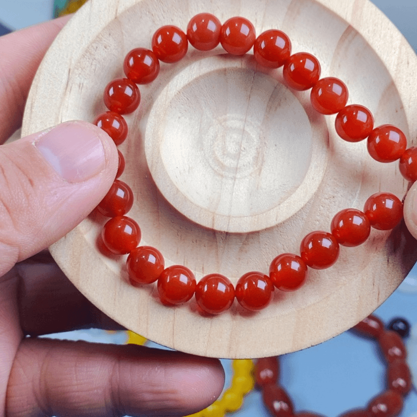【闪购商品】玛瑙/玉髓手链未镶嵌战国红玛瑙8mm手串
