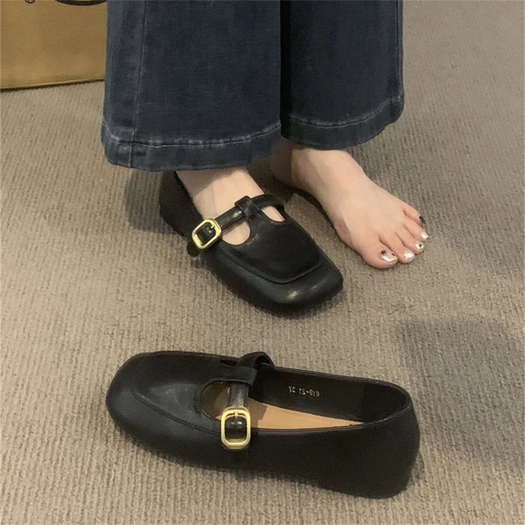 法式单鞋女鞋子2024年春秋新款软底软面一脚蹬圆头简约百搭瓢鞋