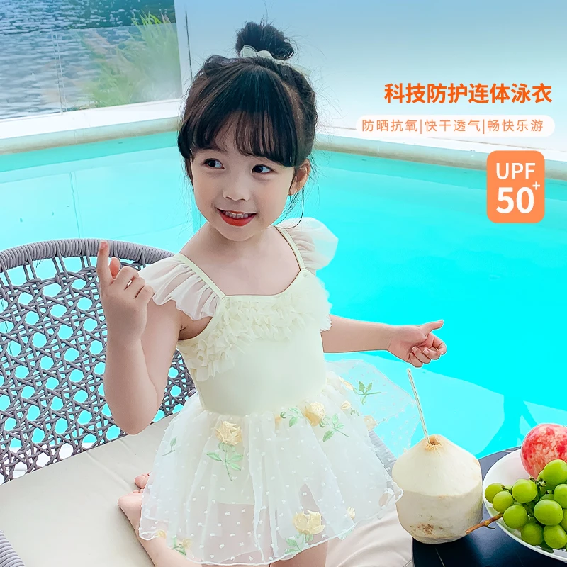 水手宝宝设计师原创夏季户外女童修身遮肉肉网红款洋气泳衣3526