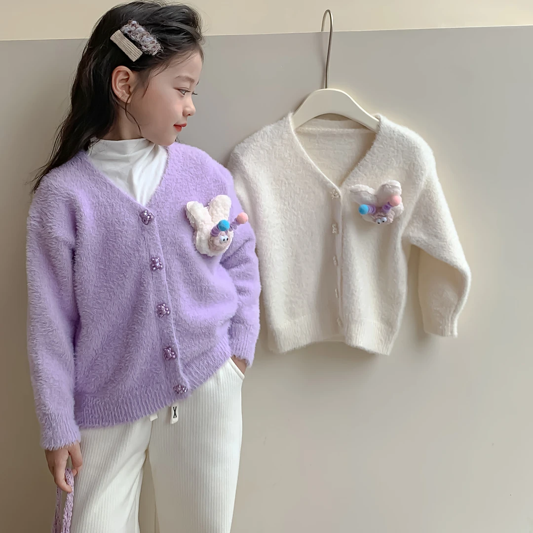 尤画慵懒日系学院风毛衣开衫秋季时尚百搭时髦款织衫外套66738