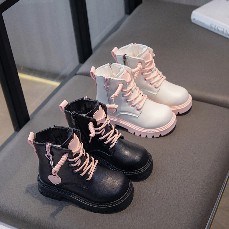 女童棉鞋2023新款秋冬儿童靴子软底洋气马丁靴时尚加绒保暖短靴