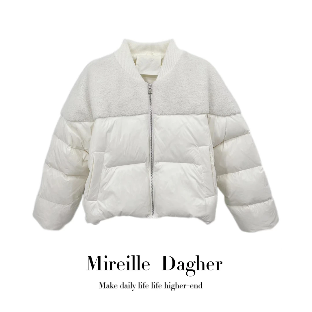 米莱Jiaer/冬季新款韩版宽松时尚百搭短款拼色羽绒服255624