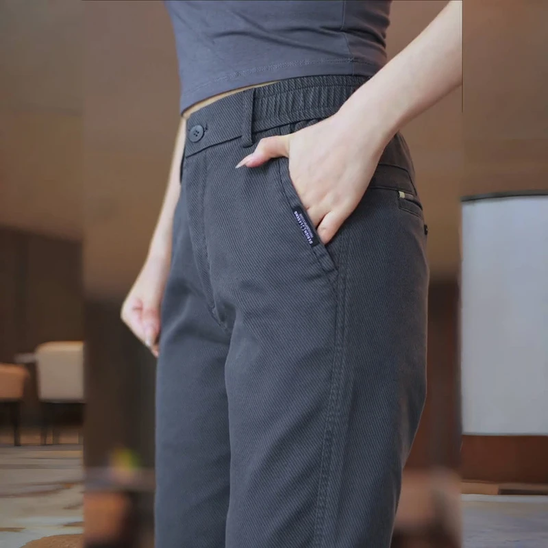 秋冬季新款男士2024休闲裤直筒韩版弹力商务宽松百搭加绒裤子修身