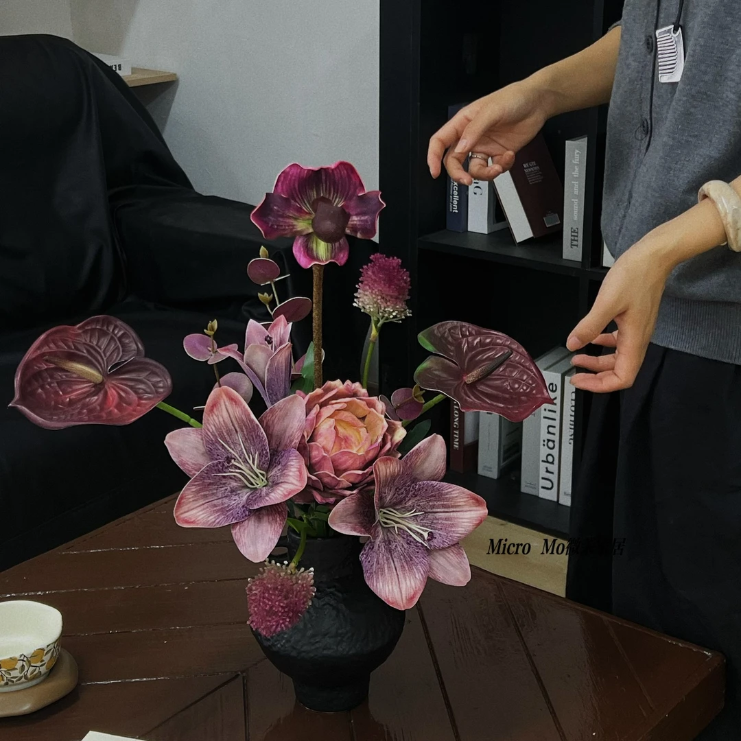 【和睦】仿真花假花餐桌花轻奢高档设计感花束客厅家居摆件装饰