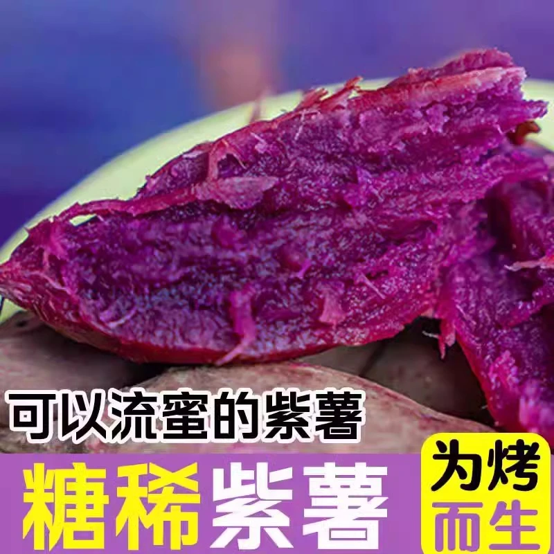 山东水晶糖心紫薯红薯蜜薯番薯新鲜农家沙地蜂蜜糖心烤紫薯