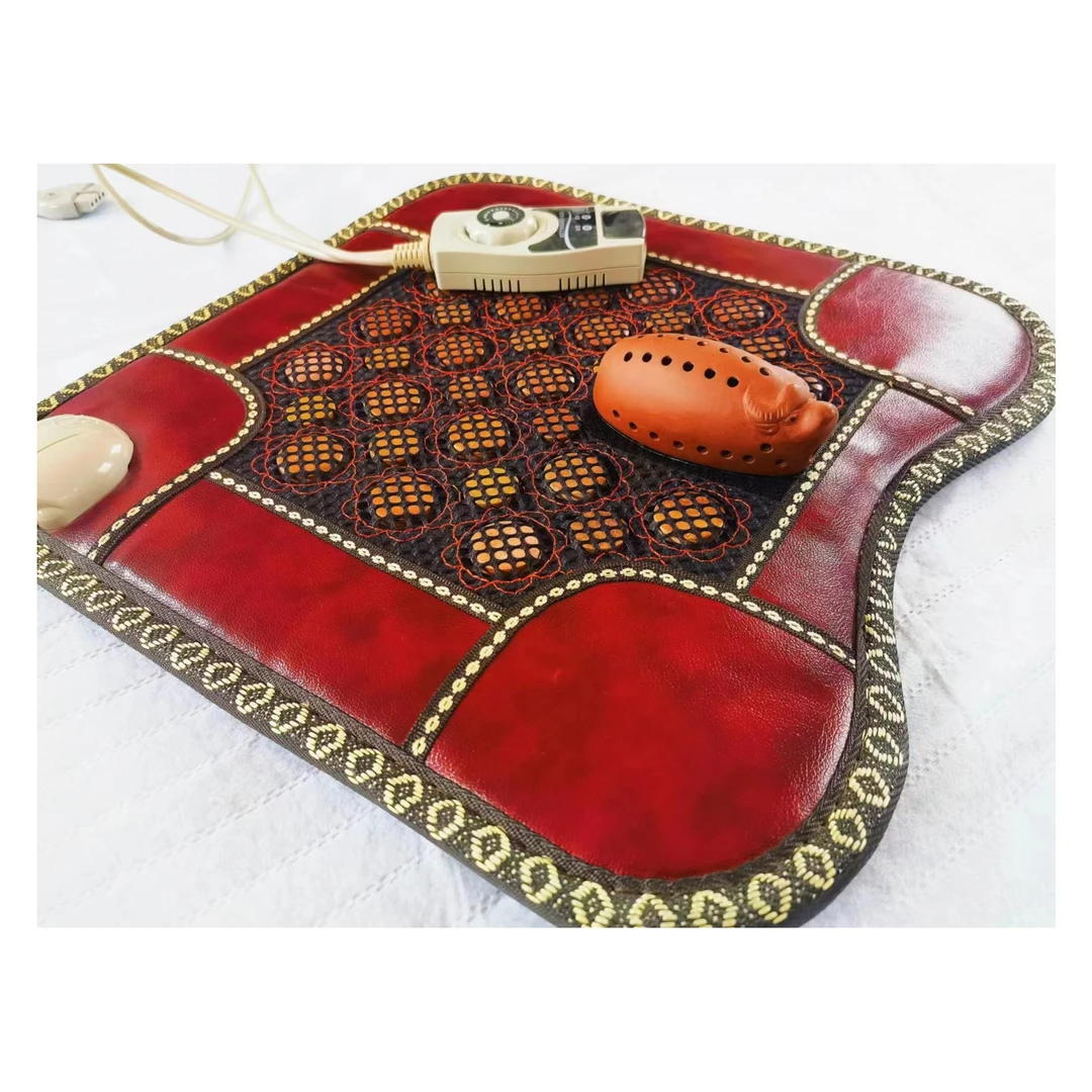 圣石康砭石圆形双面艾灸座垫加热便携按摩器家用理疗电加热坐垫