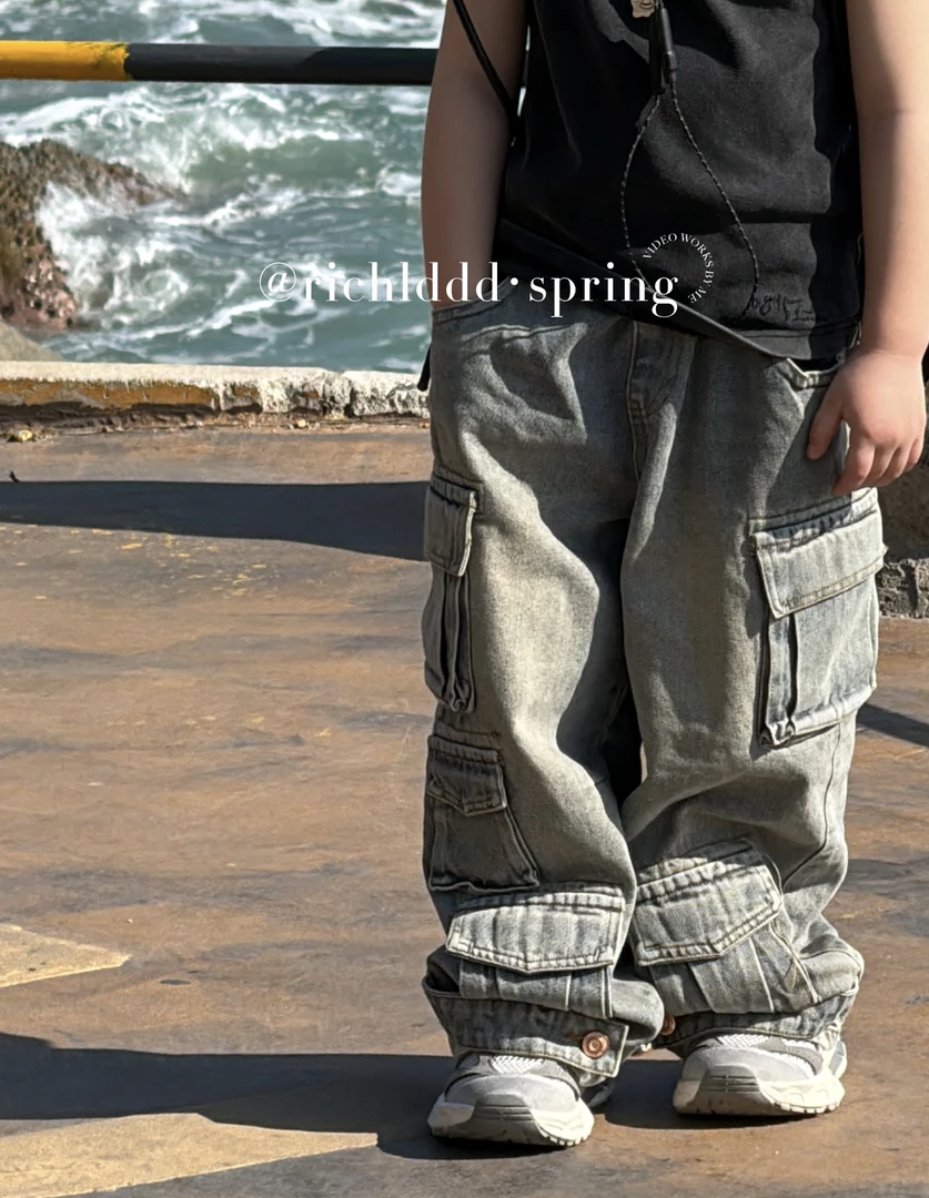 no退no换【潮流惯性】水洗重磅百搭翻袋3.0牛仔裤