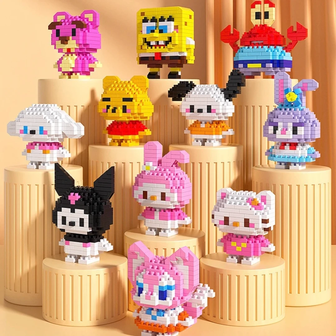 【直播间对对碰】可爱卡通人物动物蛋仔微颗粒积木玩具礼物