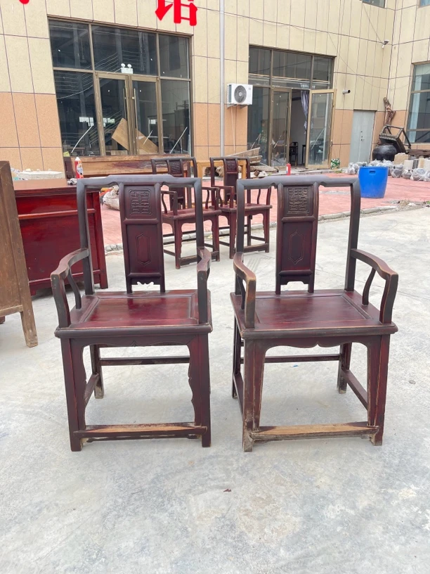 清晚民国，官帽椅一对，明清家具椅子改价链接