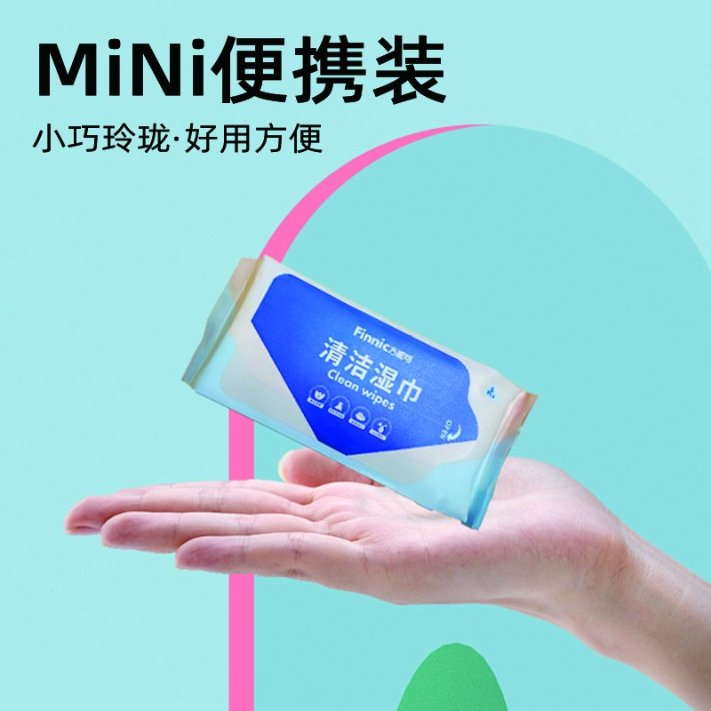 方妮可迷你湿巾随身便携式儿童清洁擦脸小包羽绒服粉底清洁小袋