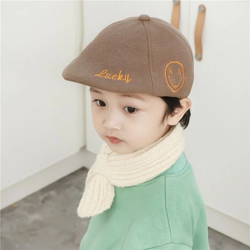 儿童帽子秋冬季厚款贝雷帽男女宝宝鸭舌帽英伦小礼帽春天棒球帽潮
