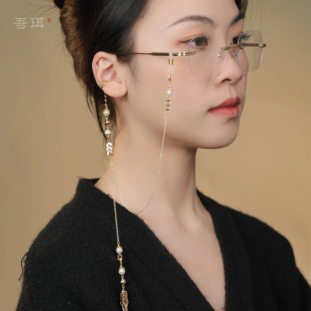 吾珥 铜合金吊坠 「金凌」手作原创新中式小众设计眼镜链挂链时尚