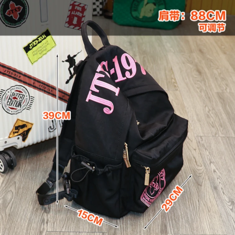 JTXS2502潮流刺绣双肩包大容量旅行背包牛津布字母休闲电脑背包