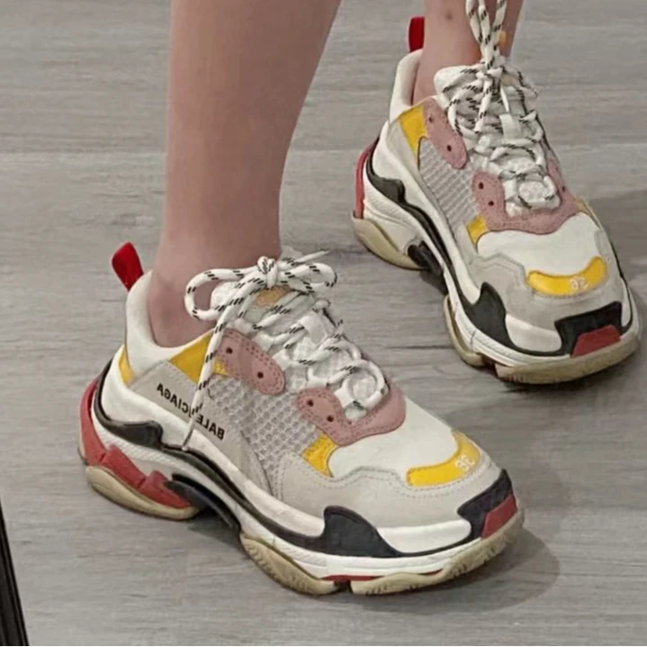Balenciaga/巴黎世家粉黄配色 老爹鞋 35码 A434