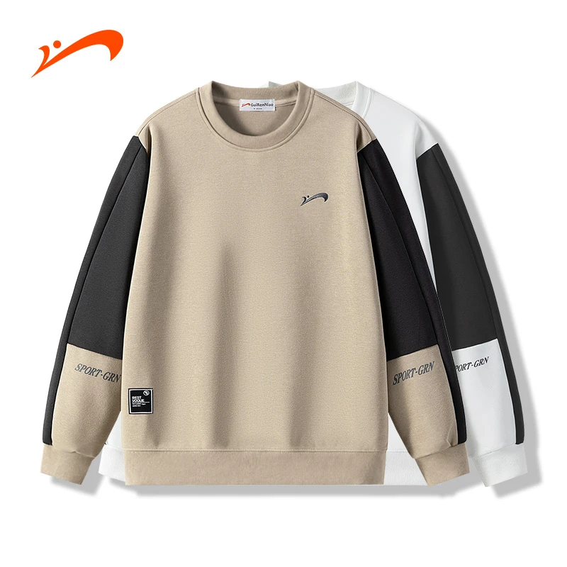 贵人鸟秋冬季时尚潮流圆领长袖卫衣男女休闲运动撞色百搭打底衫