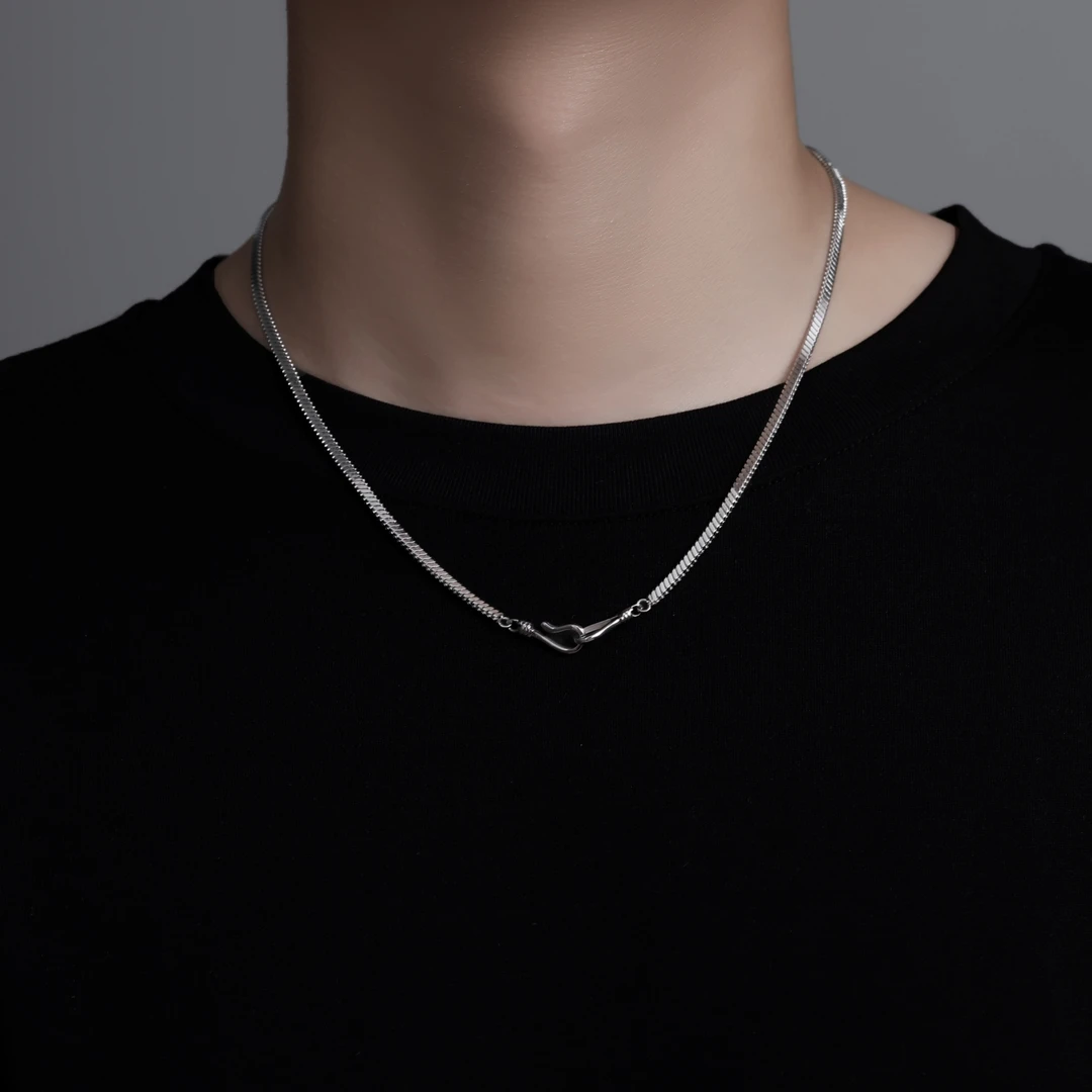 梵亚格 不锈钢项链 龙鳞项链小众时尚素款链子潮牌百搭嘻哈锁骨链