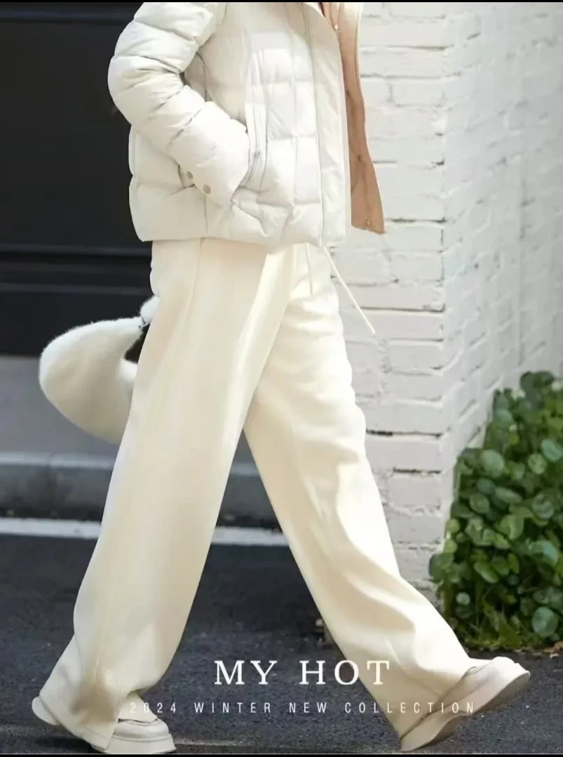 H102312213冬季直筒拖地裤显瘦百搭阔腿长裤女