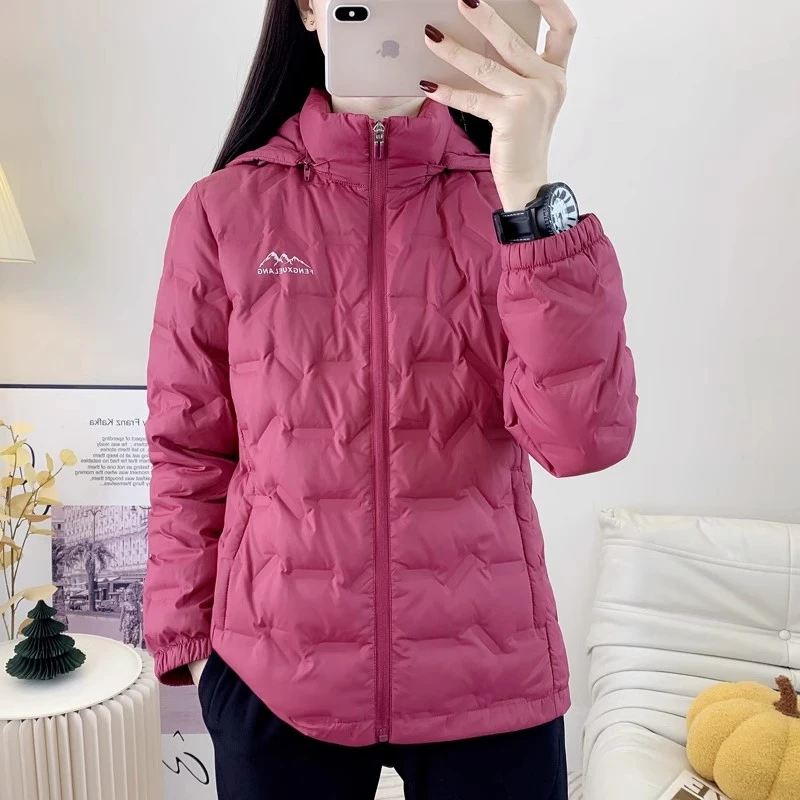 新款石墨烯羽绒服男女秋冬款轻便保暖防水徒步登山连帽鸭绒户外套