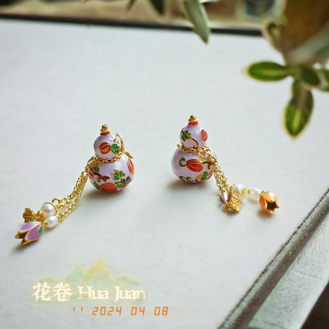 吊坠925银珐琅 【紫金葫芦】独立设计流苏感古风配饰吊坠